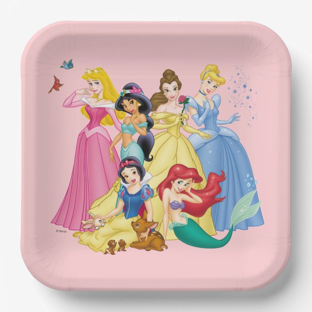 Disney Princess | Birds and Animals Paper Plates (Front)