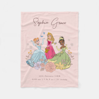 Disney Princess Birth Stats Keepsake Fleece Blanket