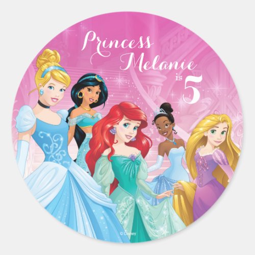 Disney Princess  Birthday Classic Round Sticker