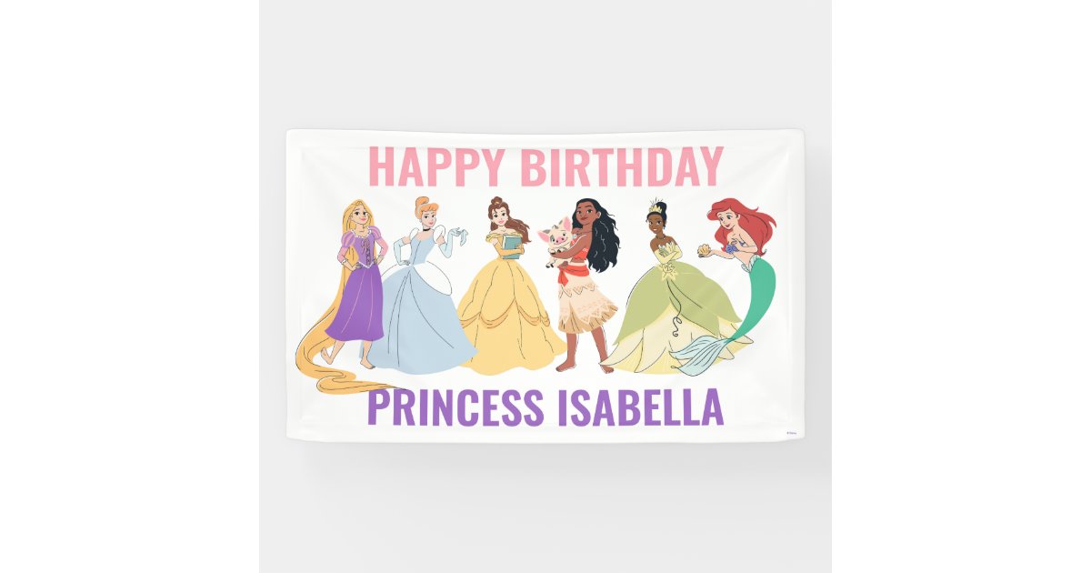 Disney Princess Birthday Collage Banner | Zazzle