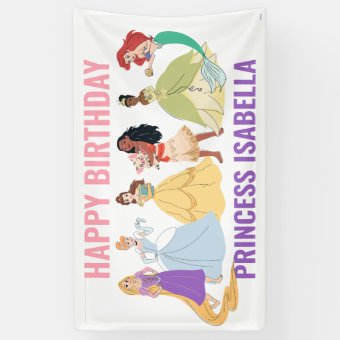 Disney Princess Birthday Collage Banner | Zazzle