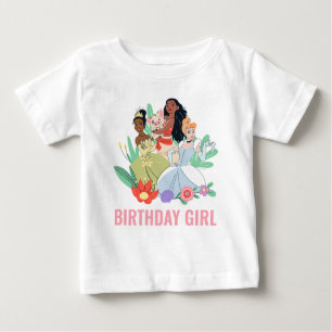 Disney Princess Birthday Floral Collage Baby T-Shirt