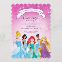 Disney Princesses Classic and Modern/New Princess Birthday Party Invites D14 