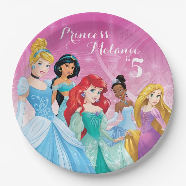 Disney Princess | Birthday Paper Plates (Front)