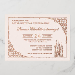 Disney Princess Castle   Fairy Tale Birthday Foil Invitation