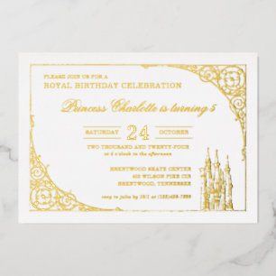 Disney Princess Castle Fairy Tale Birthday Foil Invitation