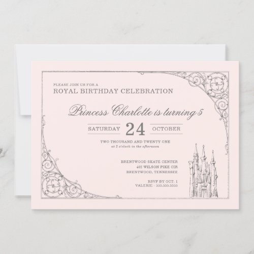 Disney Princess Castle  Fairy Tale Birthday Invitation