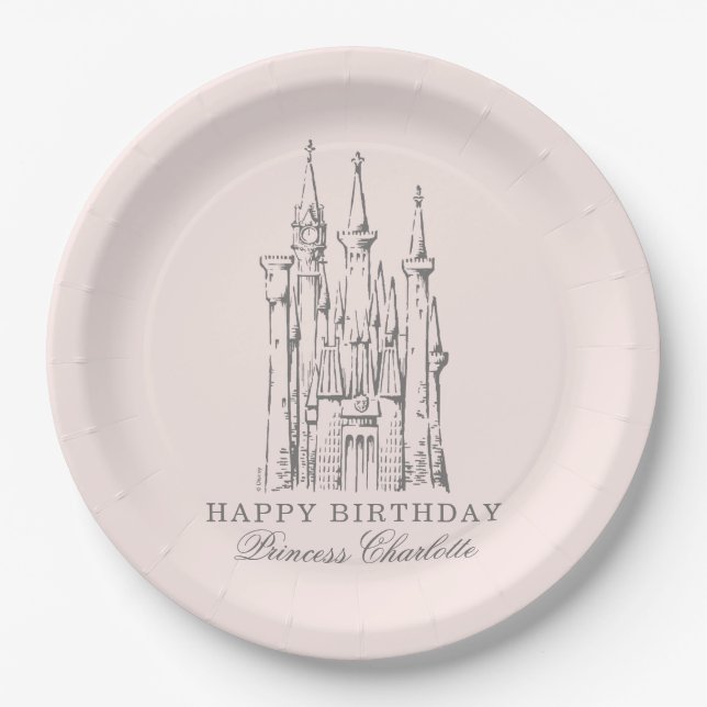 Disney Princess Castle | Fairy Tale Birthday Paper Plates (Front)