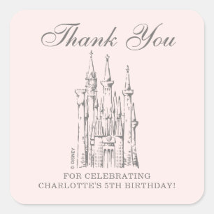 Disney Princess Castle   Fairy Tale Thank You Square Sticker
