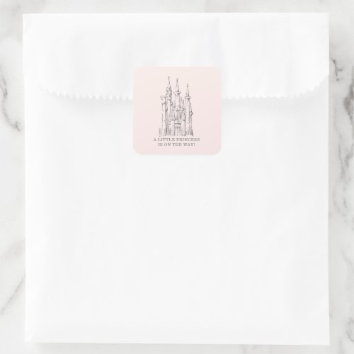 Disney Princess Castle | Fairytale Baby Shower Square Sticker