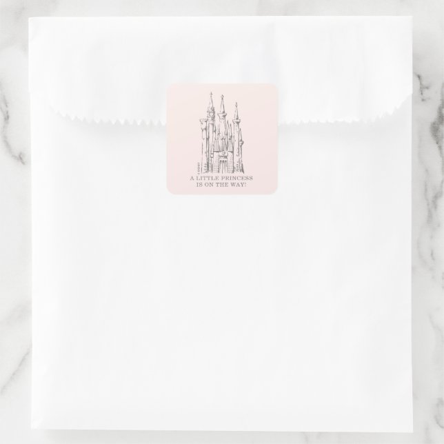 Disney Princess Castle | Fairytale Baby Shower Square Sticker (Bag)