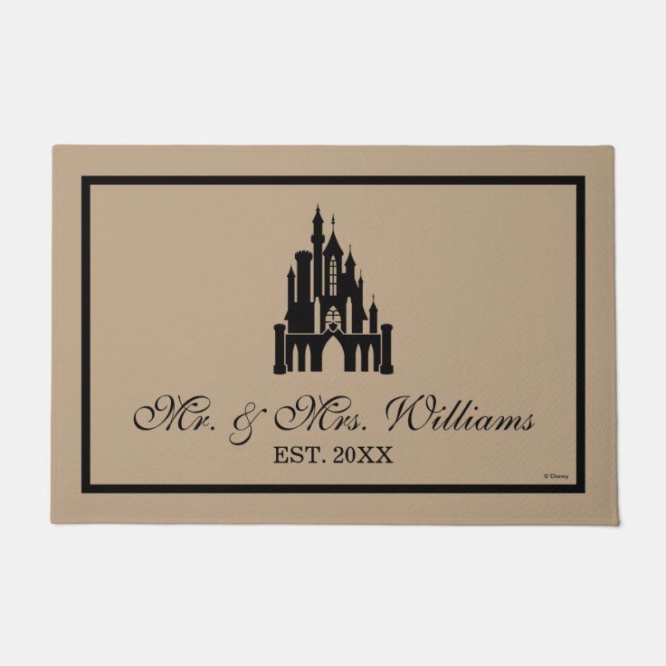 Disney Princess Castle Family Name and Date Doormat Zazzle