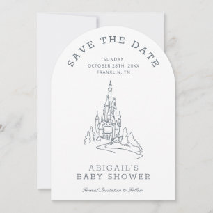 Disney Princess Castle   Girl Baby Shower Save The Date