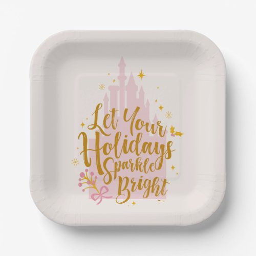 Disney Princess Castle  Holiday Sparkle Paper Plates