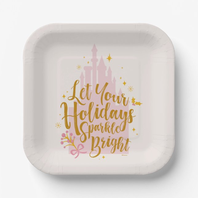 Disney Princess Castle | Holiday Sparkle Paper Plates (Front)