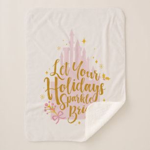 Disney Princess Castle   Holiday Sparkle Sherpa Blanket