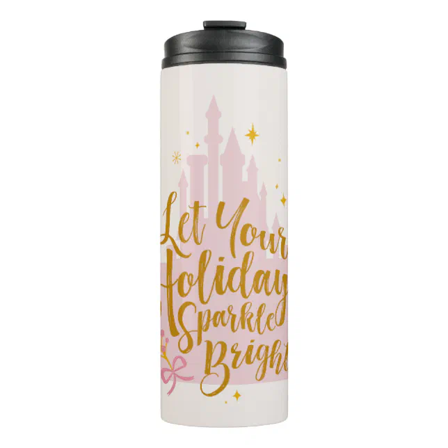 Disney Princess Castle Holiday Sparkle Thermal Tumbler Zazzle