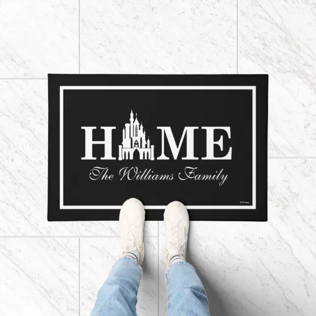 Disney Princess Castle Home with Family Name Doormat Zazzle