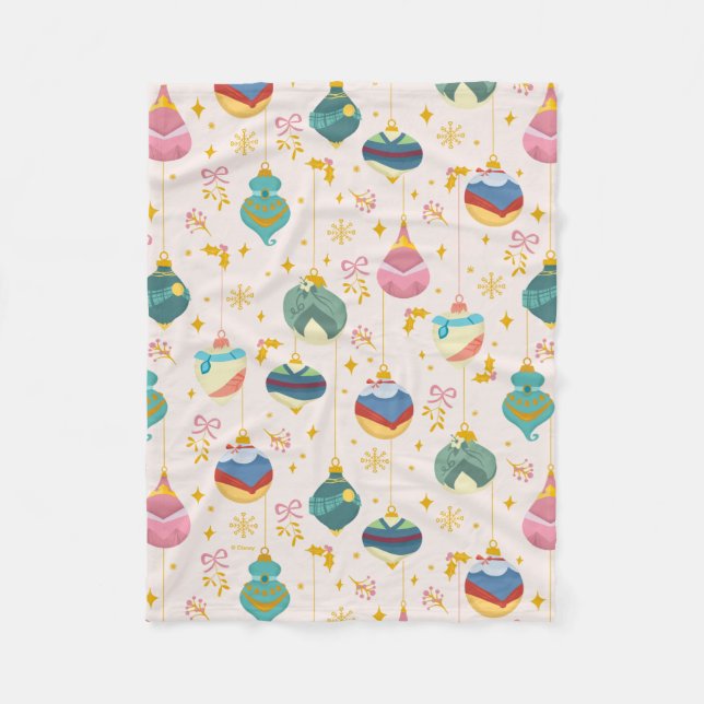 Disney Princess Christma Ornament Pattern Fleece Blanket (Front)