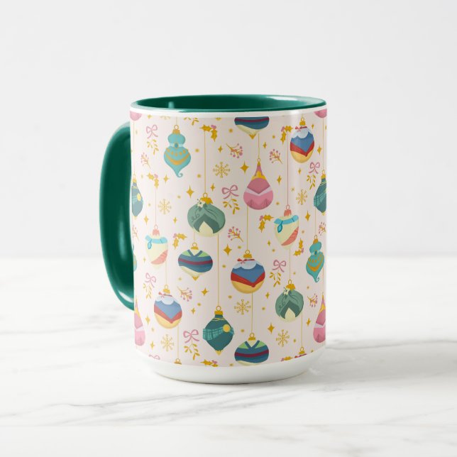 Disney Princess Christma Ornament Pattern Mug (Front Left)