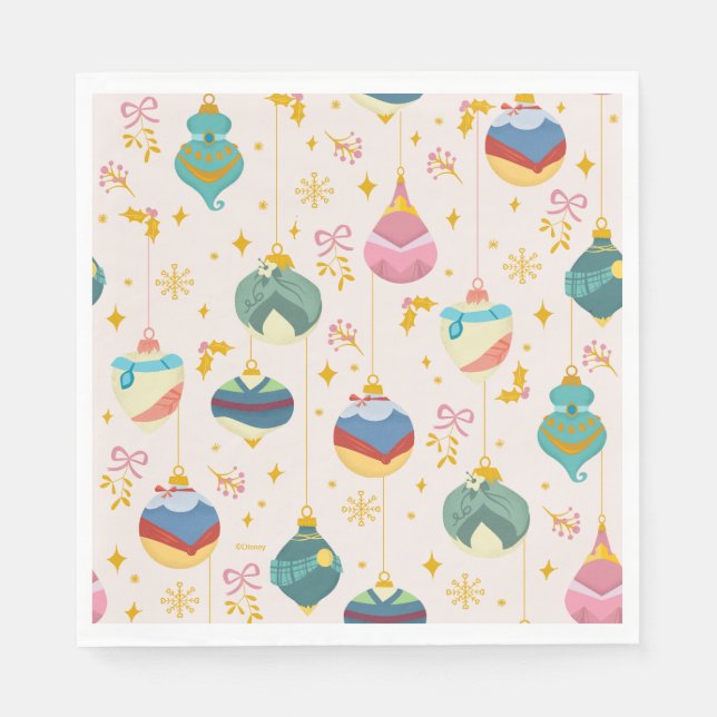 Disney Princess Christma Ornament Pattern Napkins (Front)