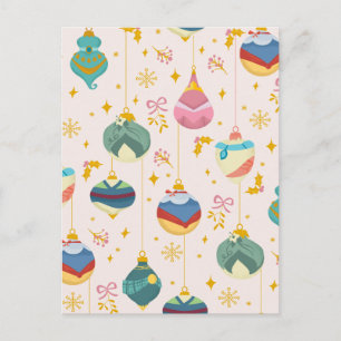 Disney Princess Christma Ornament Pattern Postcard