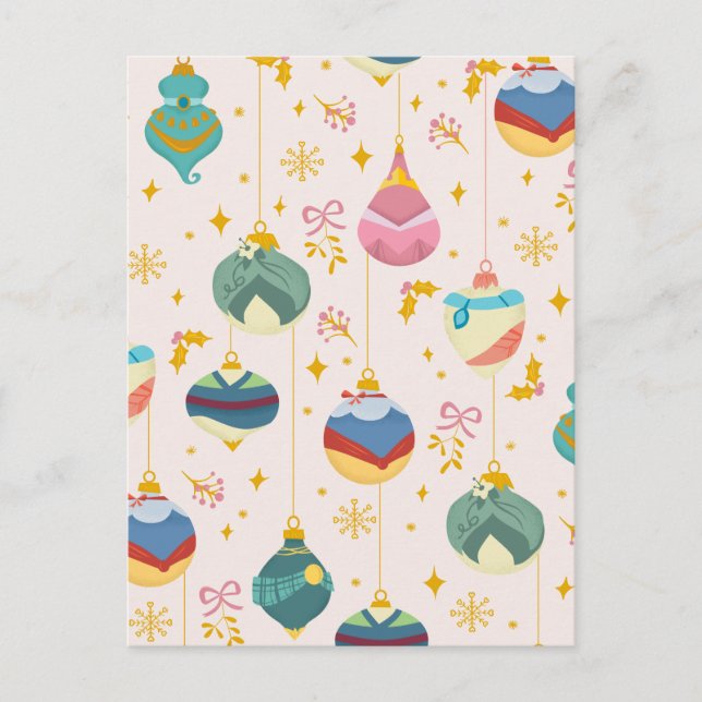 Disney Princess Christma Ornament Pattern Postcard (Front)