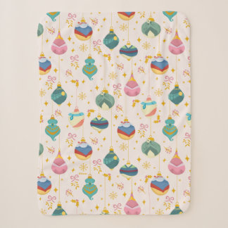 Disney Princess Christma Ornament Pattern Sherpa Blanket