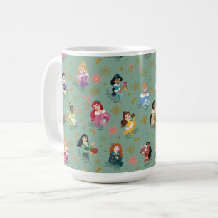 Disney Princess Christmas Holiday Pattern Coffee Mug
