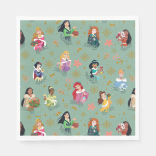 Disney Princess Christmas Holiday Pattern Napkins