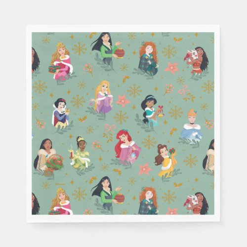 Disney Princess Christmas Holiday Pattern Napkins