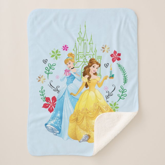Disney Princess | Christmas Princesses Sherpa Blanket (Front)
