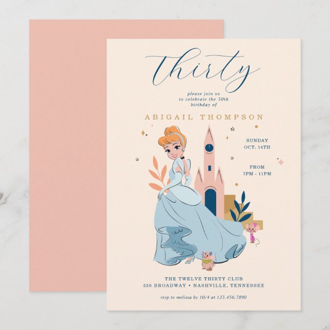 Disney Princess Cinderella | 30th Birthday Invitation (Front/Back)
