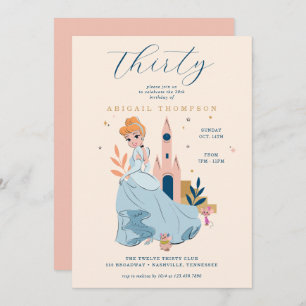 Disney Princess Cinderella   30th Birthday Invitation
