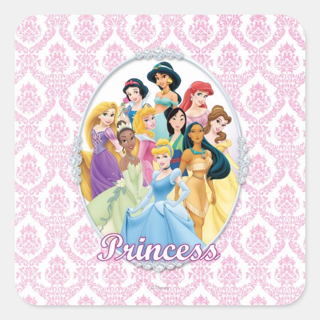Disney Princess | Cinderella Featured Center Square Sticker (Front)