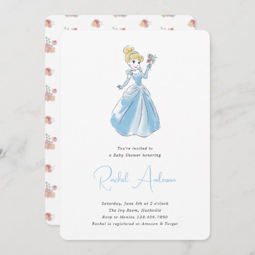 Disney Princess Cinderella  Girl Baby Shower Invitation