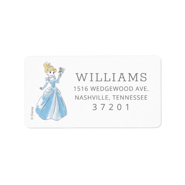 Disney Princess Cinderella |  Girl Baby Shower Label (Front)