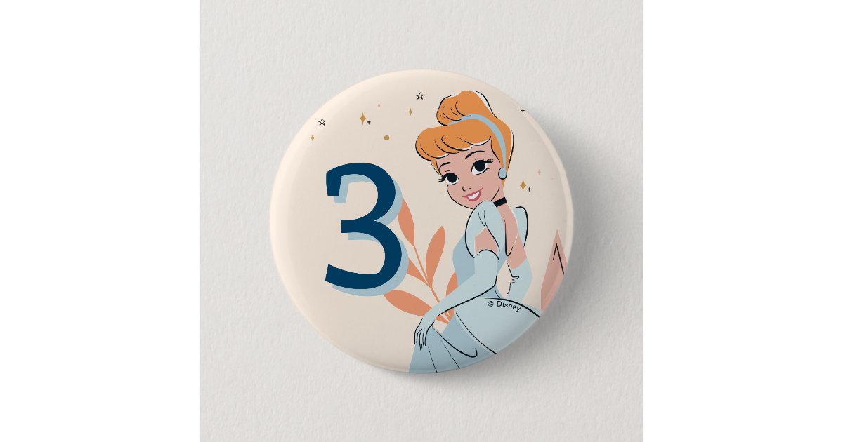 Disney Princess Cinderella Pink Birthday Button | Zazzle