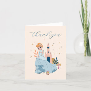 Disney Princess Cinderella Pink Birthday Letterpress Thank You Card