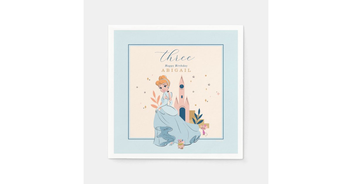 Disney Princess Cinderella Pink Birthday Napkins | Zazzle