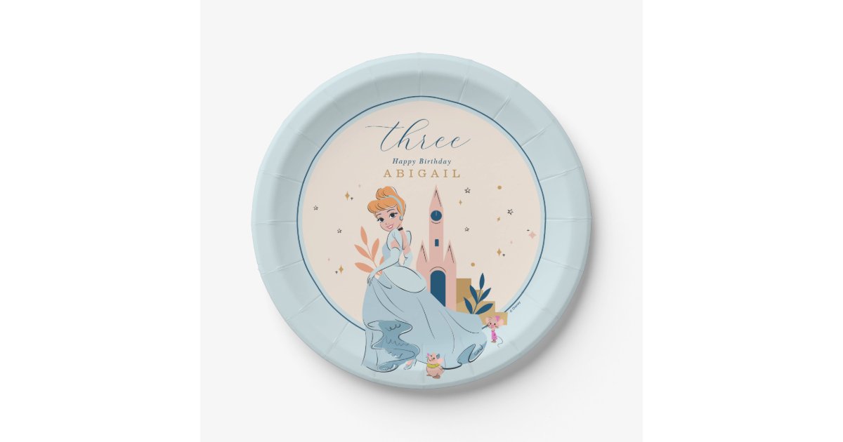 Disney Princess Cinderella Pink Birthday Paper Plates | Zazzle