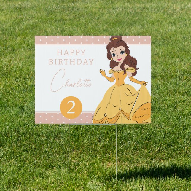 Disney Princess Cinderella Pink Birthday Sign (Insitu)