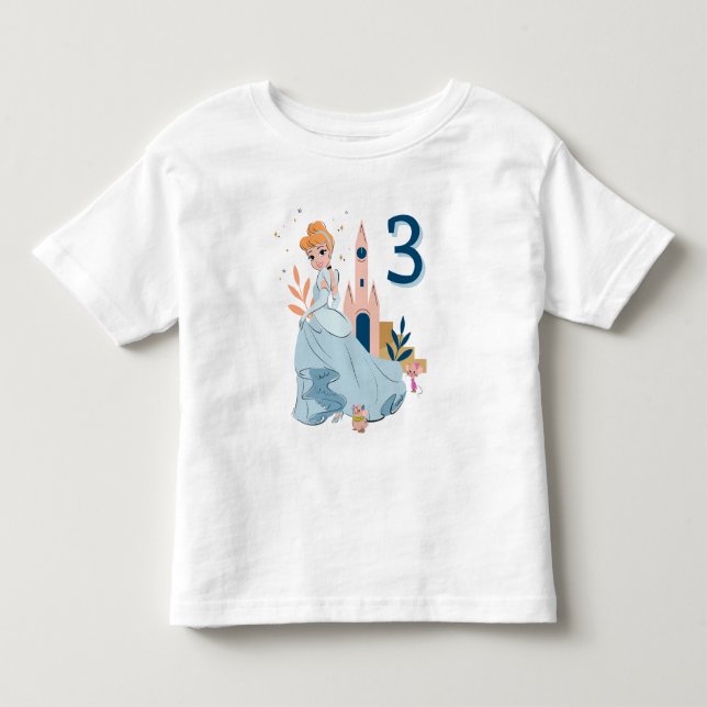 Disney Princess Cinderella Pink Birthday Toddler T-shirt (Front)