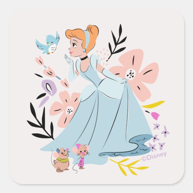 Disney Princess | Cinderella & the Animals Square Sticker (Front)