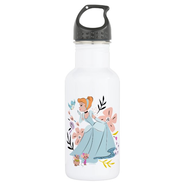 Disney Princess | Cinderella & the Animals Stainless Steel Water Bottle (Front)