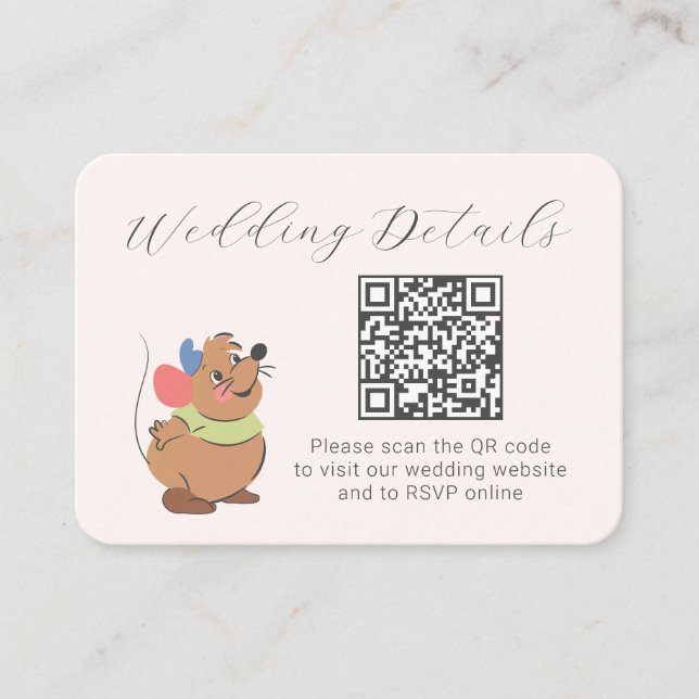 Disney Princess Cinderella Wedding Registry Enclosure Card (Front)
