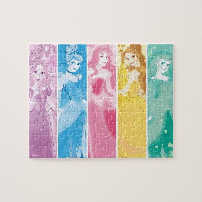 Disney Princess Colorful Portrait Collection Jigsaw Puzzle (Horizontal)