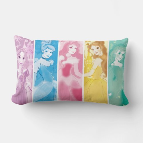 Disney Princess Colorful Portrait Collection Lumbar Pillow