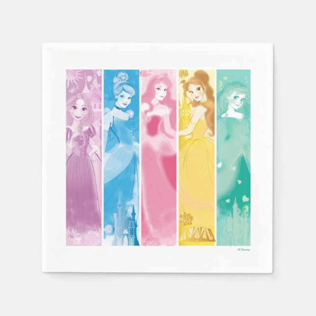 Disney Princess Colorful Portrait Collection Napkins (Front)