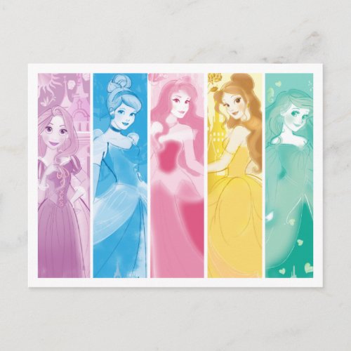 Disney Princess Colorful Portrait Collection Postcard